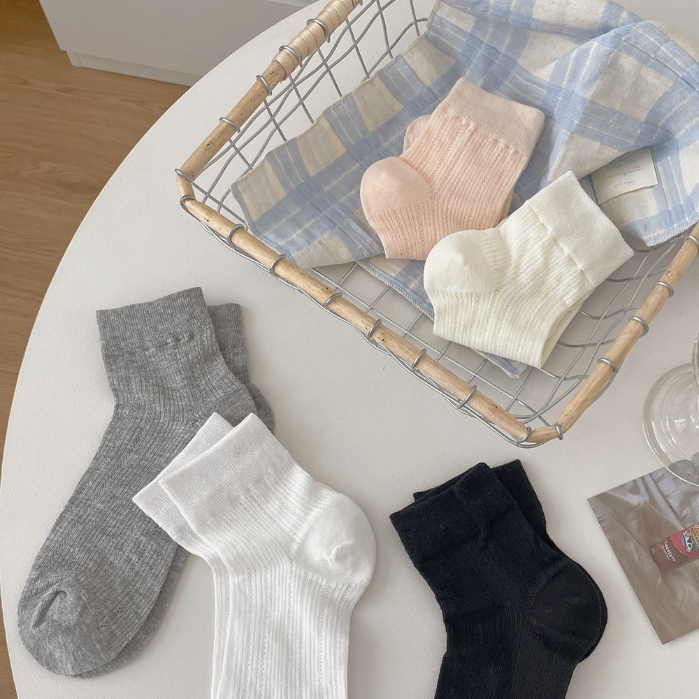 Breathable Mesh Ankle Socks for Women | Solid Ballet Summer Socks