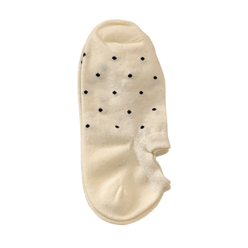 Polka Dot No Show Socks for Women | Breathable Cotton Low Cut