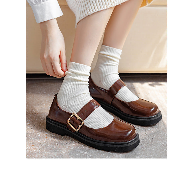 Trendy Slouch Crew Socks | Solid Neutral Socks for Women