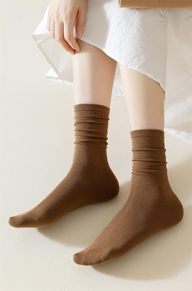Slouch Crew Socks for Women | Soft Neutral Meillard Everyday Socks