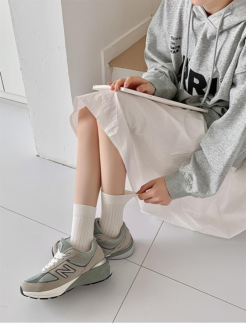 Ribbed Cotton Crew Socks for Women | Breathable Everyday Socks
