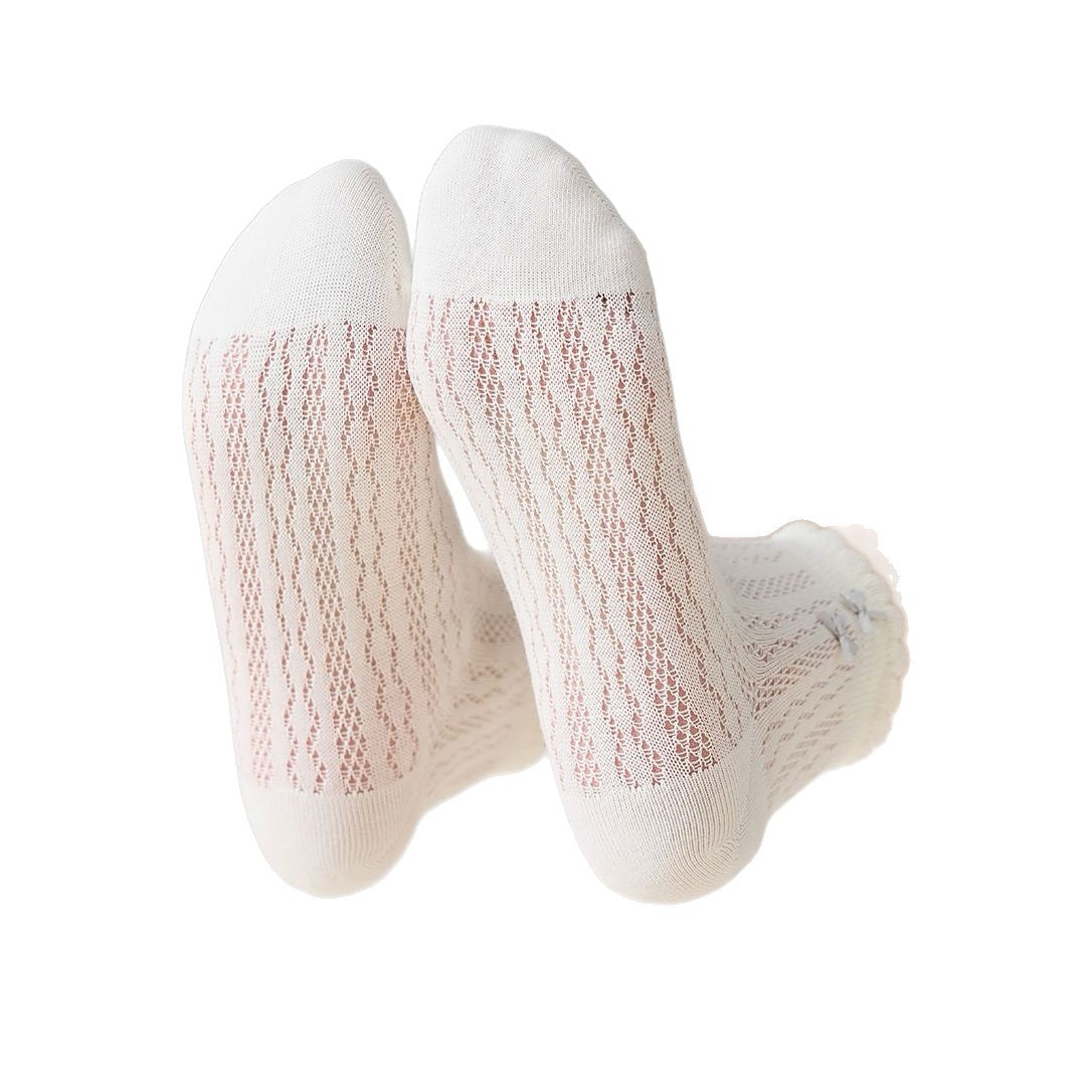 Cute Bow Ankle Socks for Women | Breathable Thin Summer Mesh