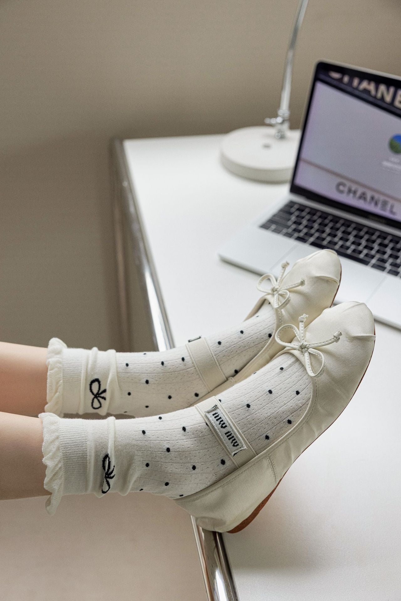 Balletcore Bow Crew Socks for Women | Breathable Summer Socks