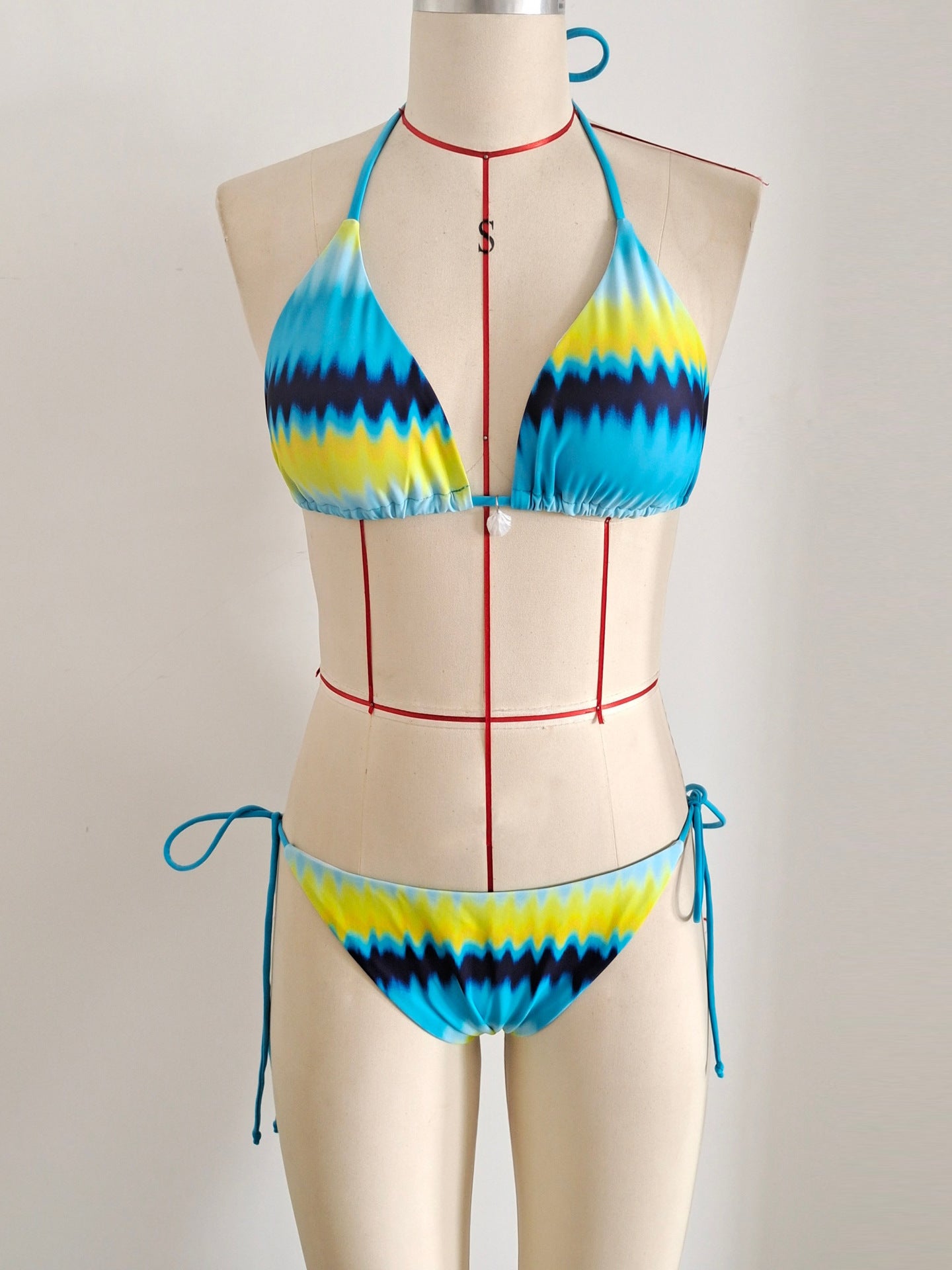 Gradient Halter Tie-Side Bikini Set | Sexy Women's Beach Swimwear