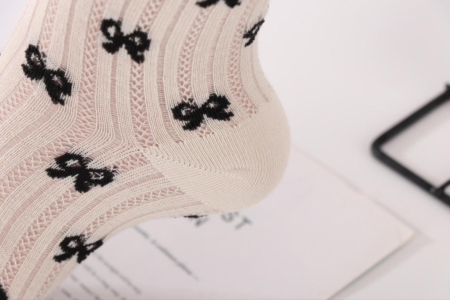 Women's Ballet Mesh Crew Socks | Breathable Patterned Summer Socks