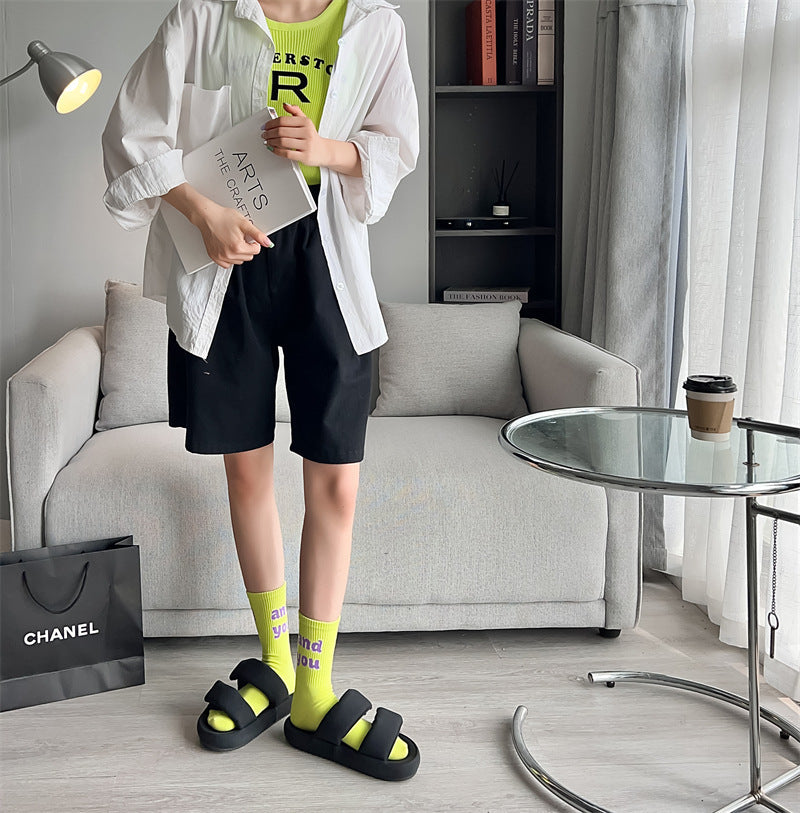 Trendy Graphic Crew Socks | Cotton Casual Athletic Socks for Women