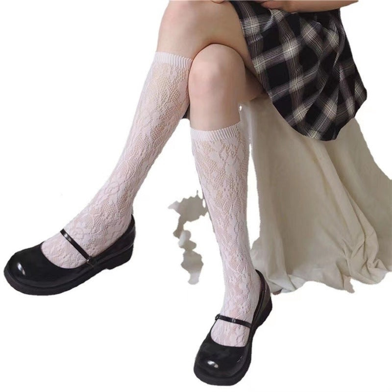 Lace Knee High Socks for Women | Sheer Breathable Summer Socks