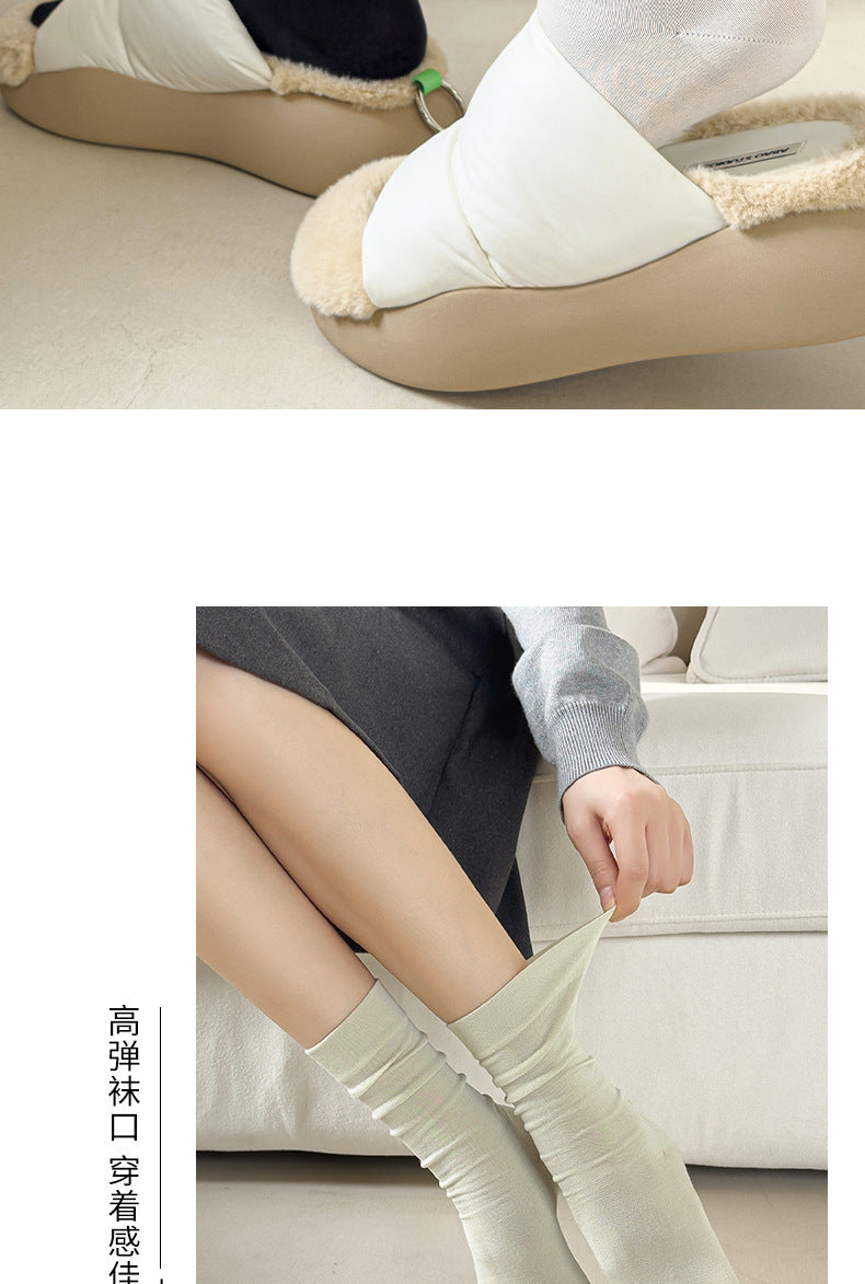 Mulberry Silk Slouch Crew Socks | Seamless Breathable Women's Socks