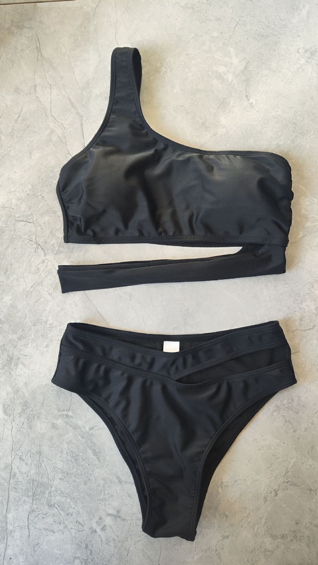 One-Shoulder Cutout Two-Piece Bikini | Sexy Women's Beach Swimwear