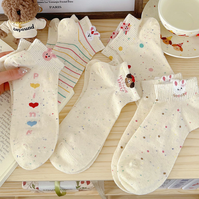 Cute Cartoon Cotton Ankle Socks for Women | Breathable Summer Socks