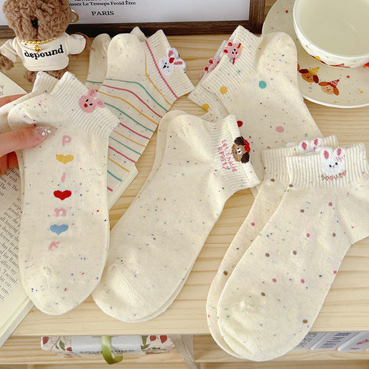 Cute Cartoon Cotton Ankle Socks for Women | Breathable Summer Socks