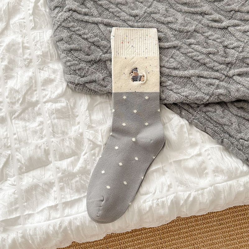 Cozy Cotton Crew Socks for Women | Cute Patterned Winter Socks