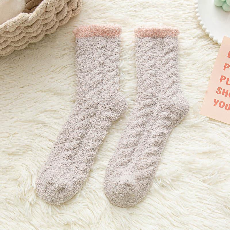 Cozy Fuzzy Coral Fleece Socks | Warm Winter Lounge Socks for Women