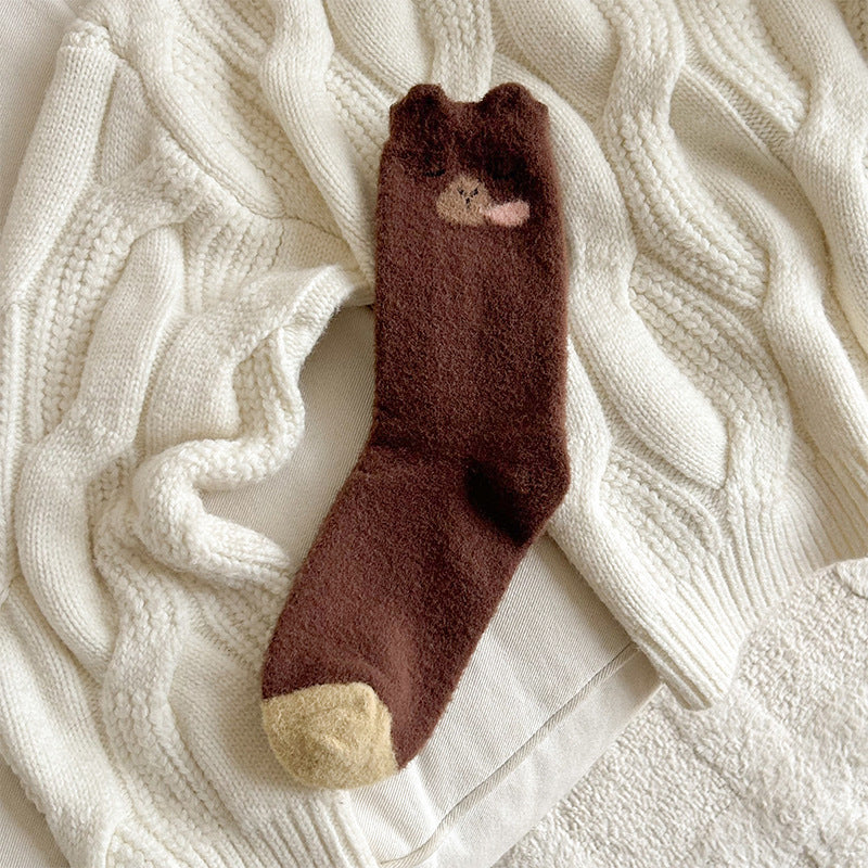 Cute Cozy Fuzzy Crew Socks | Warm Winter Socks for Women