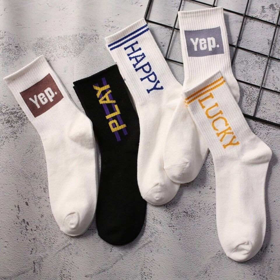 Trendy Graphic Crew Socks | Unisex Cotton Athletic Basketball Socks