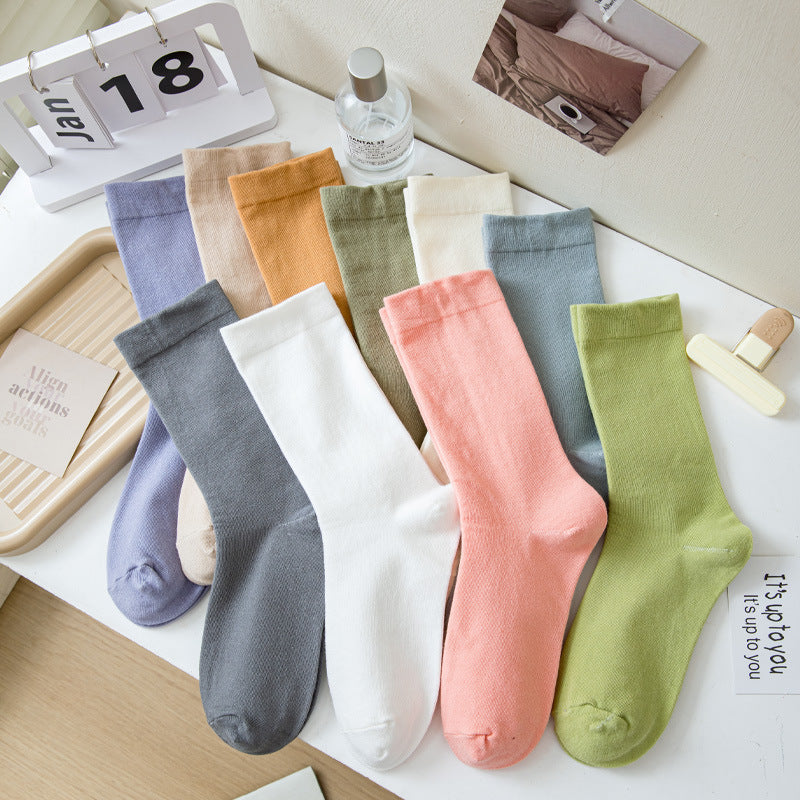Soft Cotton Women's Crew Socks | Mid-Calf Casual Everyday Socks