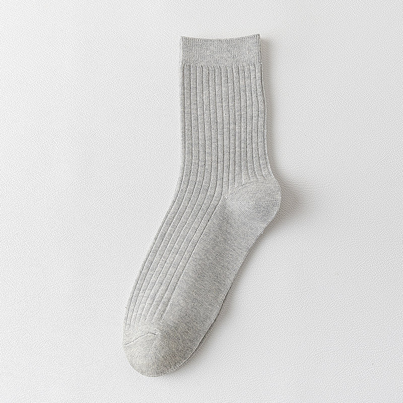 Solid Cotton Crew Socks for Men | Breathable Work & Athletic Socks