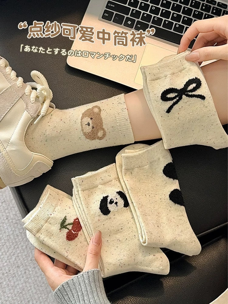 Cute Novelty Cotton Crew Socks for Women | Trendy Patterned Socks