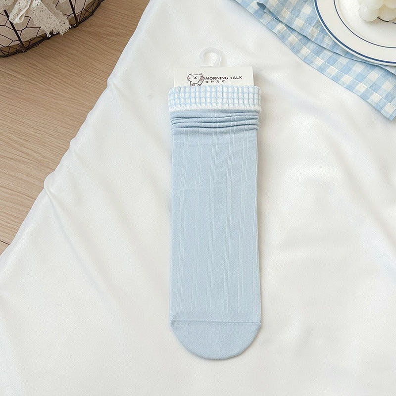 Cotton Crew Socks for Women | Seamless Breathable Fashion Socks