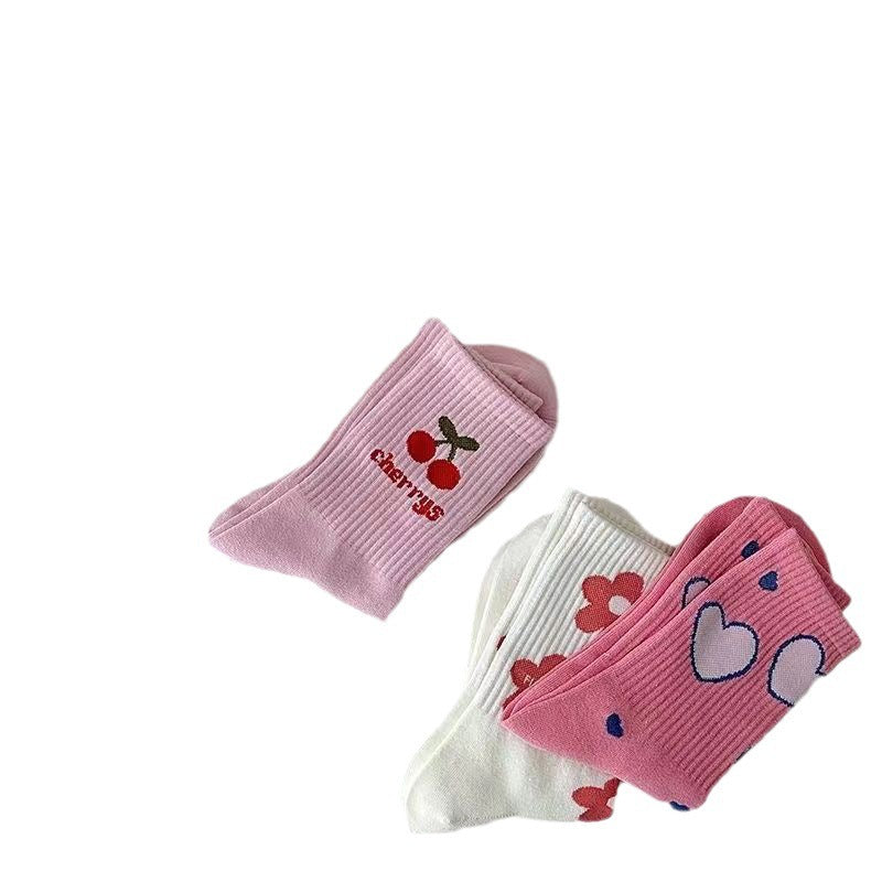 Cute Novelty Crew Socks for Women | Sweet Patterned Cotton Socks