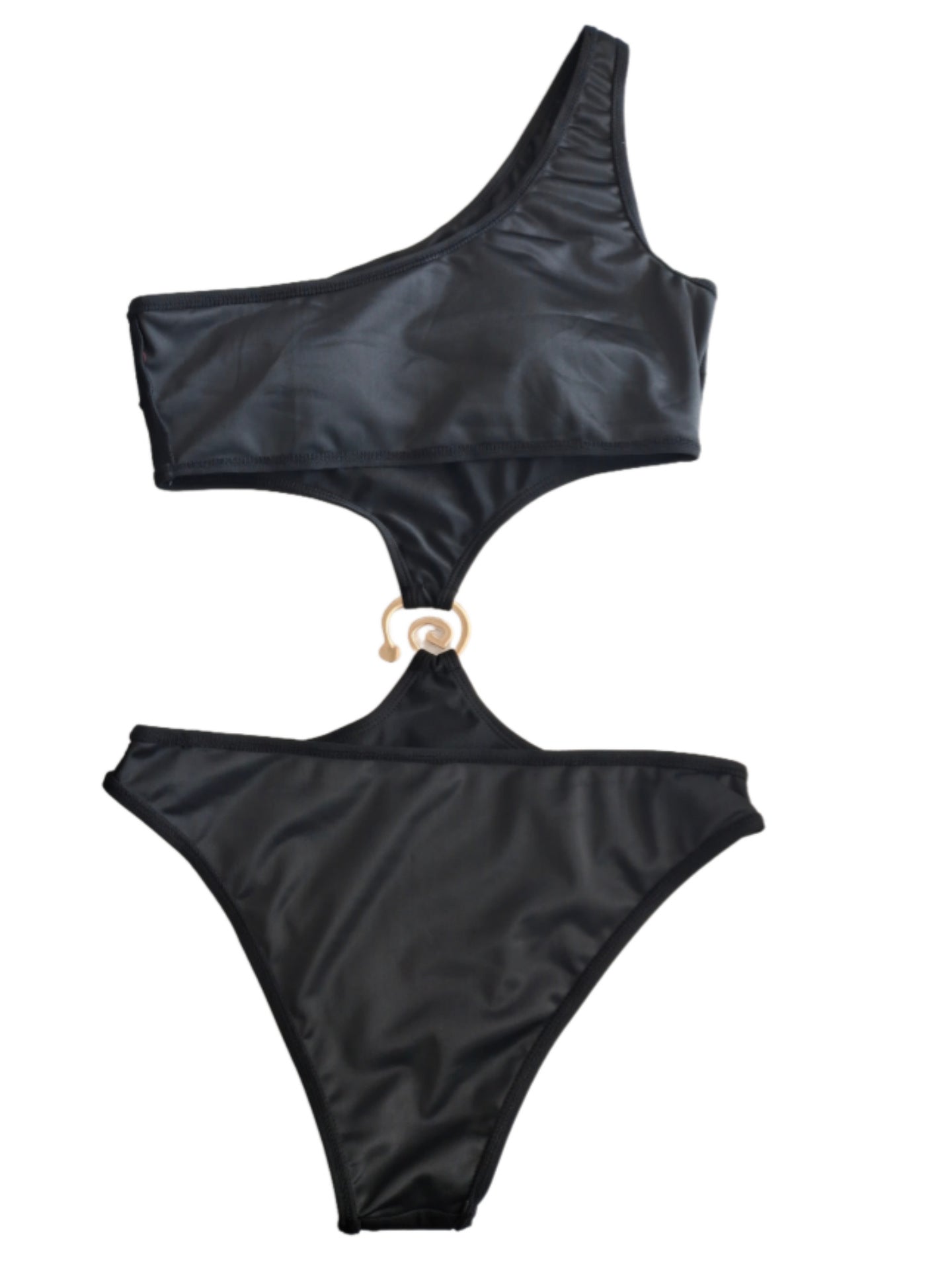Sexy Cutout Solid One-Piece Swimsuit | Women's Beach Swimwear