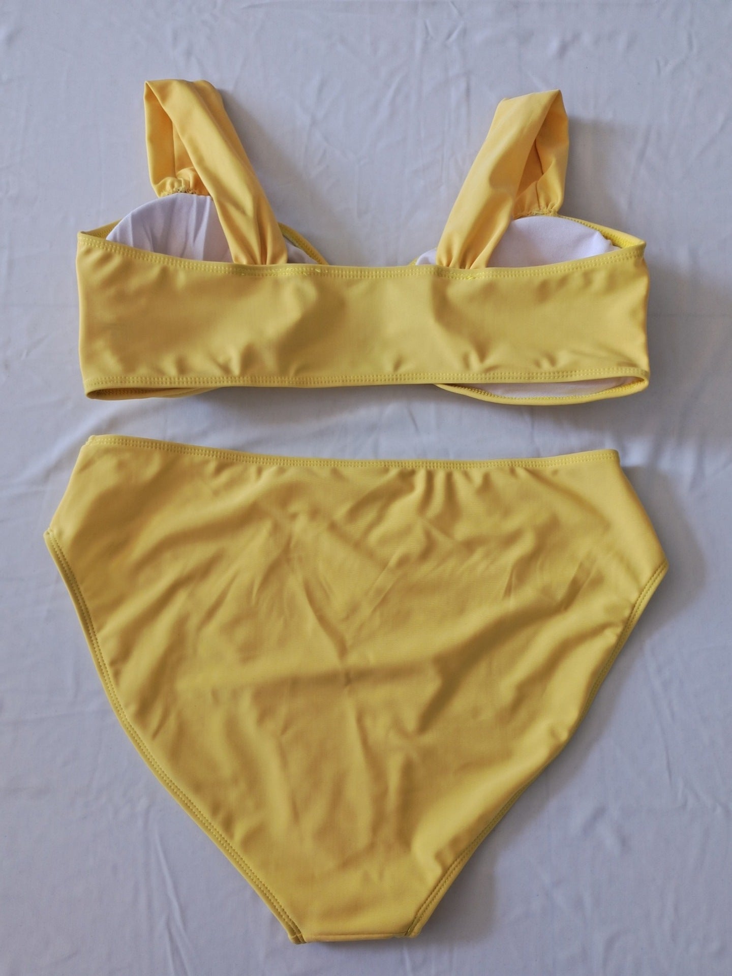High-Waisted Lemon Yellow Plus Size Bikini | Women's Swimwear