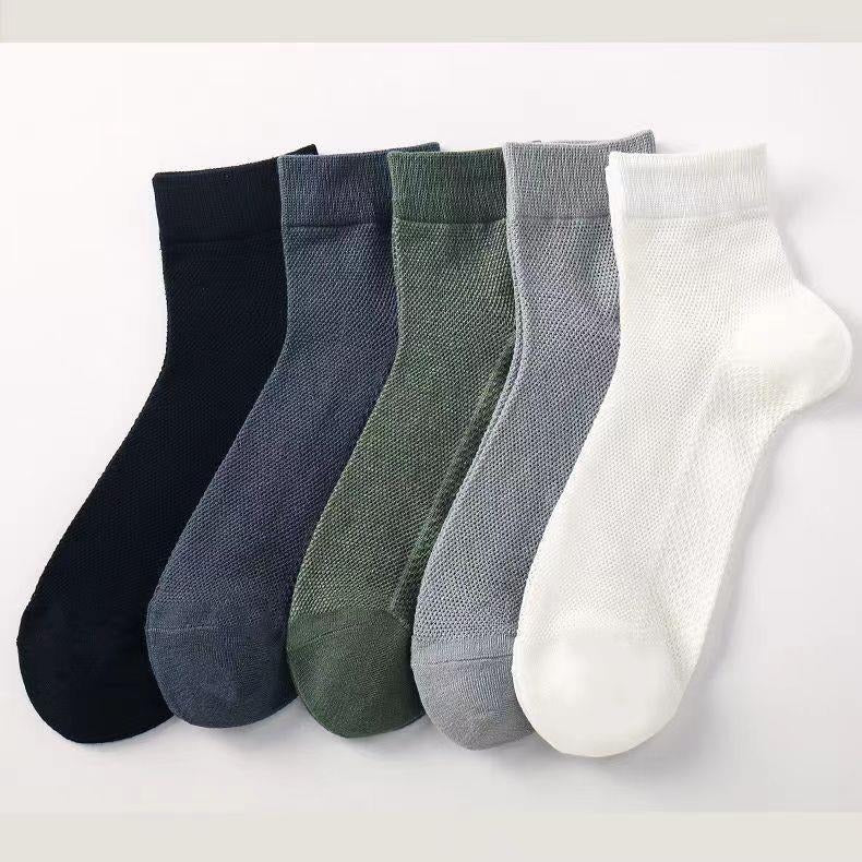 Breathable Mesh Crew Socks for Men | Thin Summer Moisture-Wicking Socks