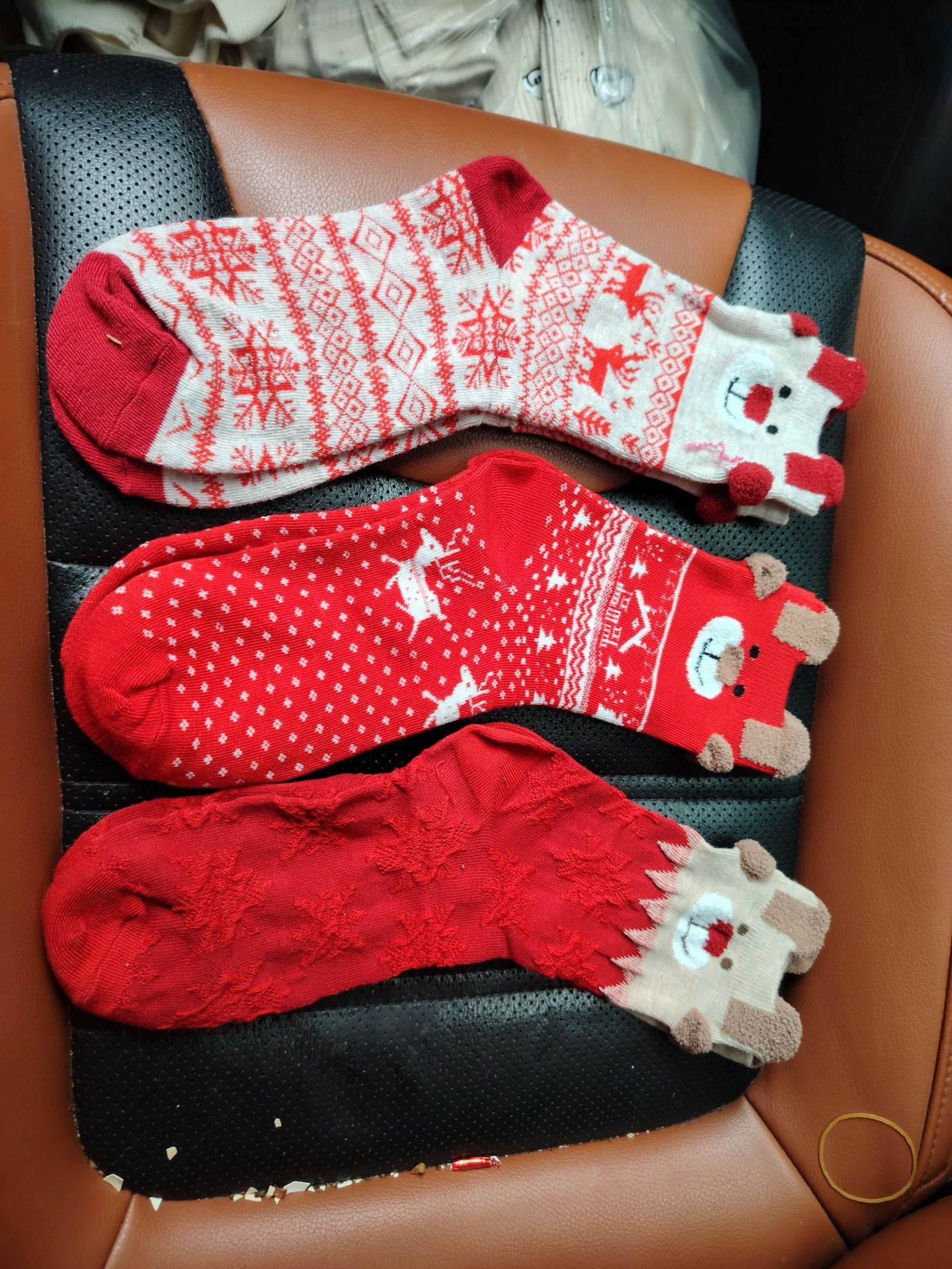 3D Reindeer Christmas Novelty Crew Socks for Women