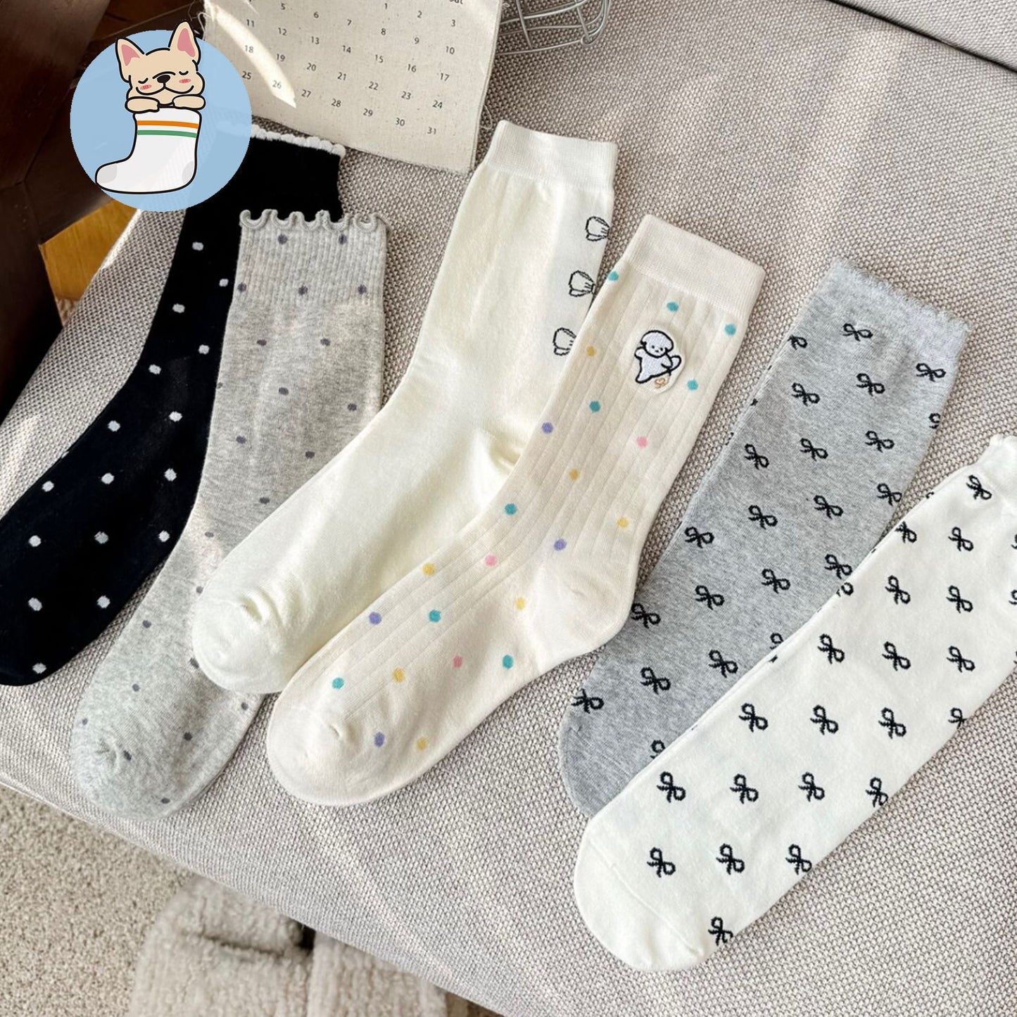 Cute Patterned Cotton Crew Socks for Women | Sweet Everyday Socks