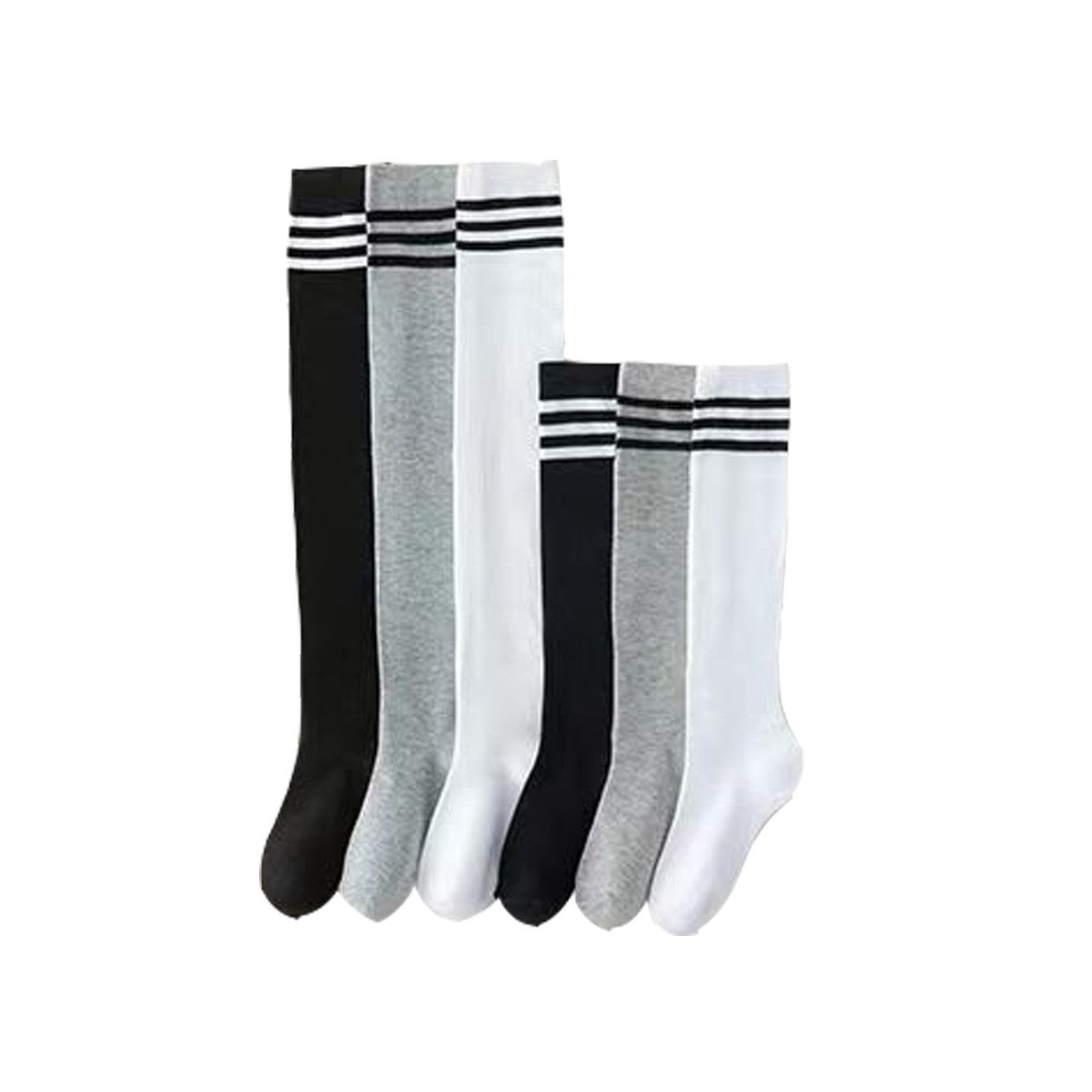 Three Stripe Micro Compression Socks for Women | Slimming Long Socks