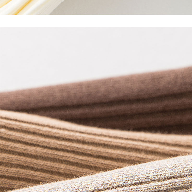 Ribbed Cotton Crew Socks for Women | Neutral Winter Slouch Socks