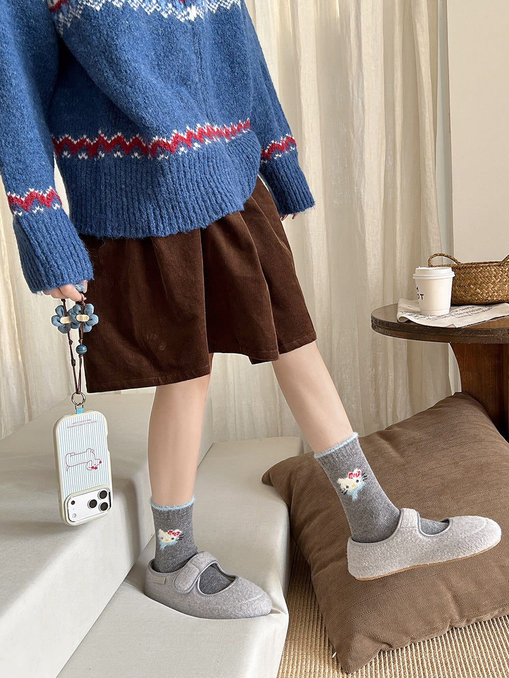 Cute Cozy Wool Crew Socks | Warm Winter Fuzzy Socks for Women
