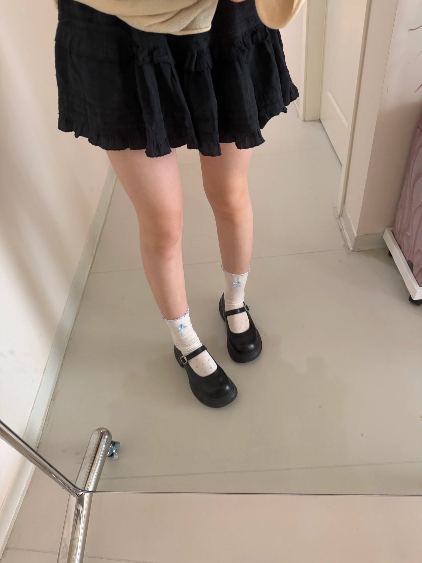 Ruffled Lace Crew Socks | Breathable Summer Slouch Socks for Women