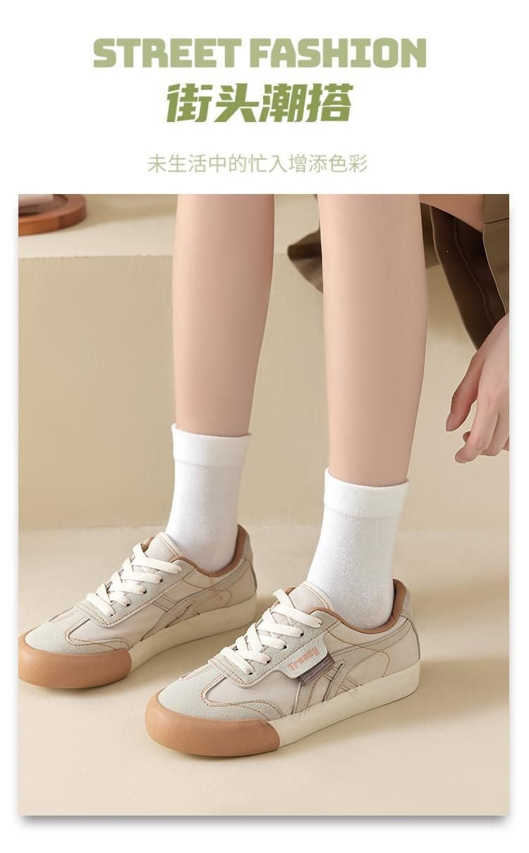 Solid Cotton Slouch Crew Socks for Women | Plain Mid Calf Socks