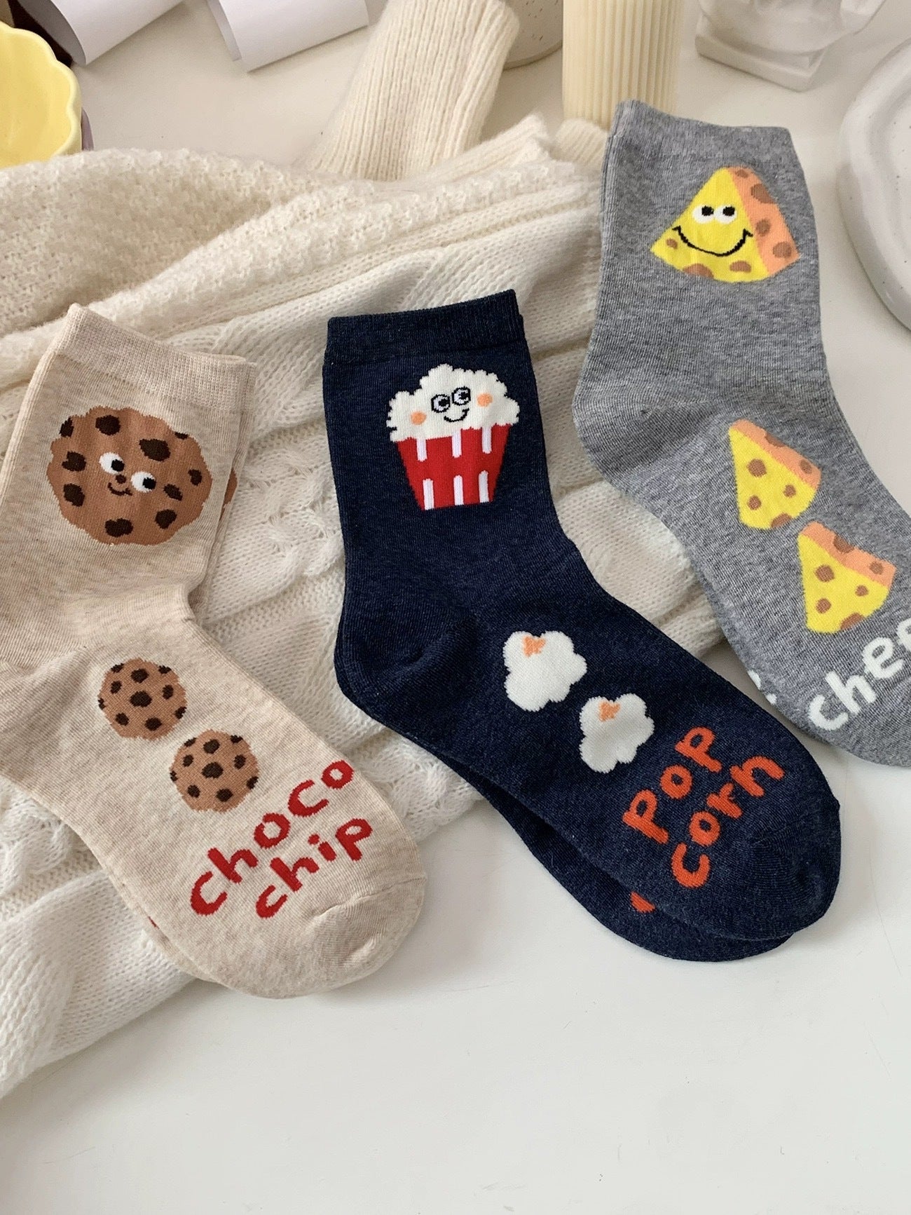 Cute Novelty Crew Socks | Fun Food Print Socks for Women