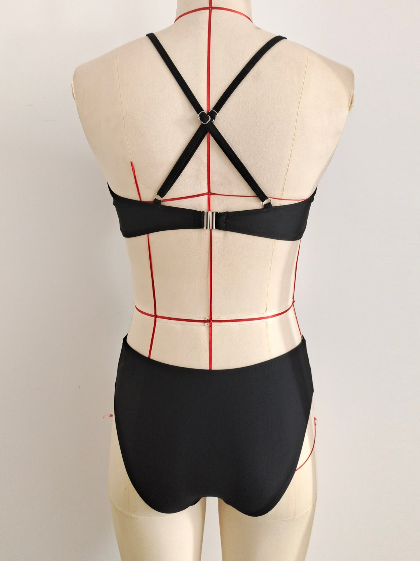 Black Mesh Halter High-Waist Bikini Set | Sexy Women's Swimwear