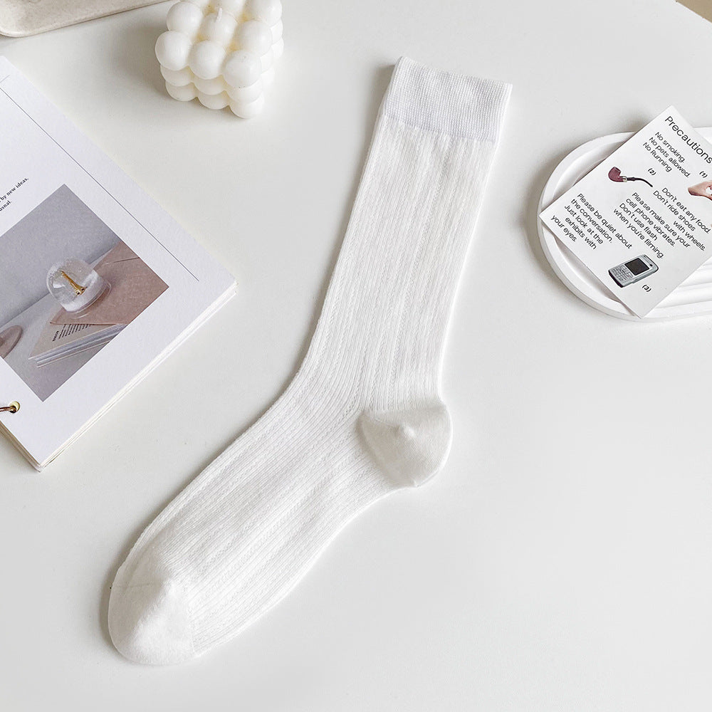 Thin Cotton Calf Socks | Breathable Solid Summer Socks for Women
