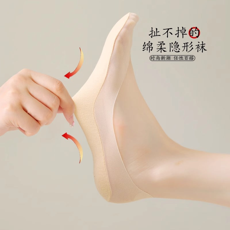 No Show Socks for Women | Non Slip Invisible Low Cut Cotton Socks