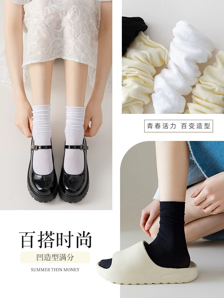 Thin Ice Silk Slouch Crew Socks for Women | Cool Summer Socks