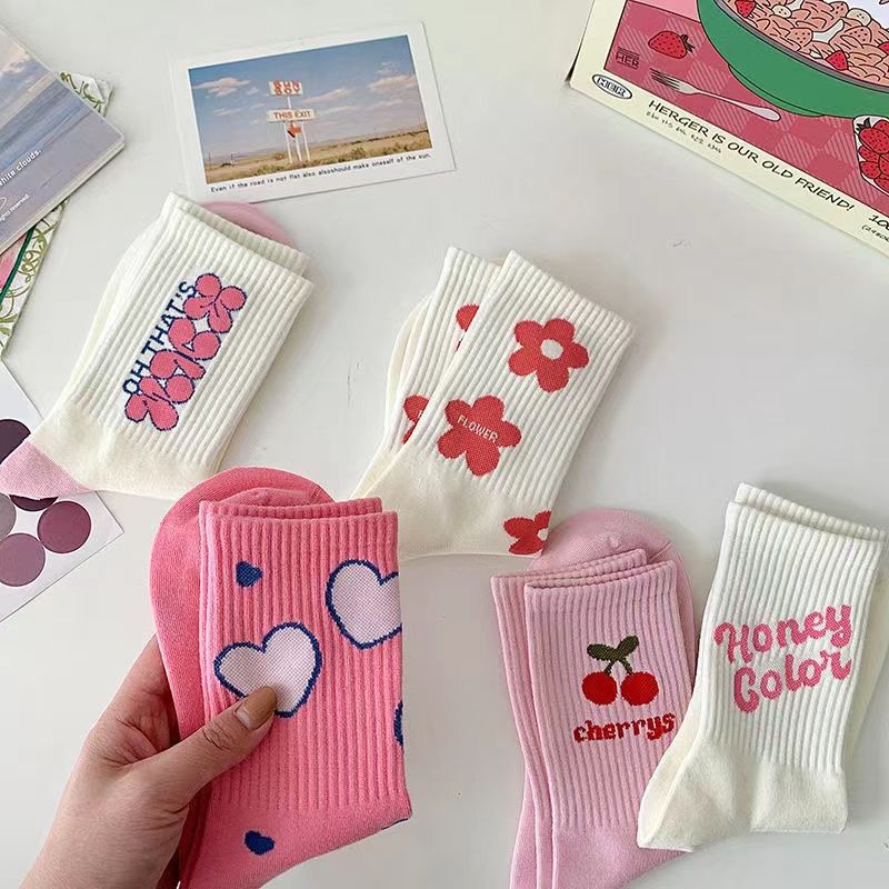Cute Novelty Crew Socks for Women | Sweet Patterned Cotton Socks
