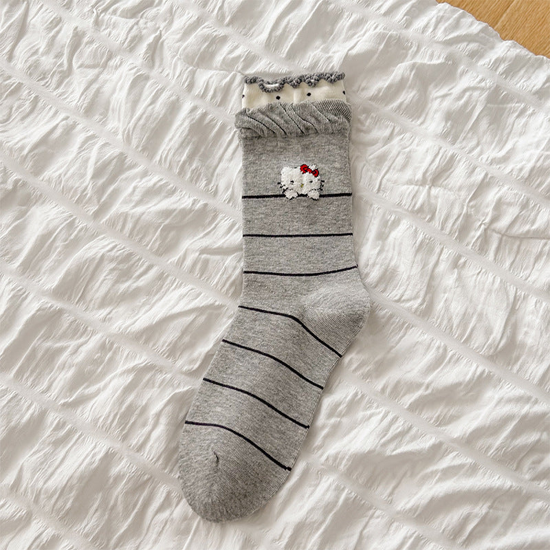 Women's Cotton Hello Kitty Novelty Crew Socks | Seamless