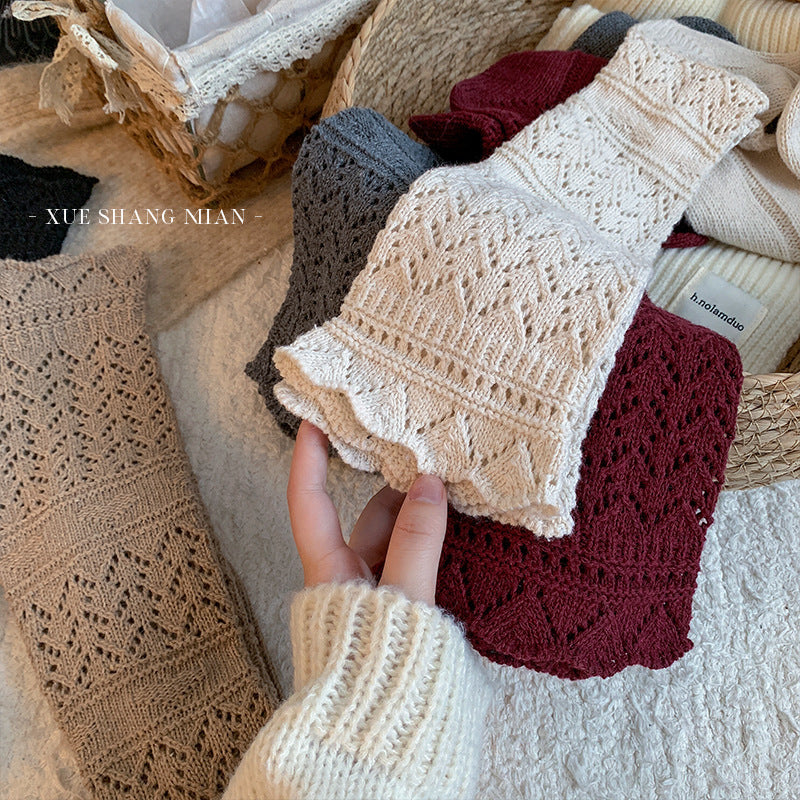 Vintage Openwork Chunky Knit Calf Socks | Cozy Winter Women's Socks