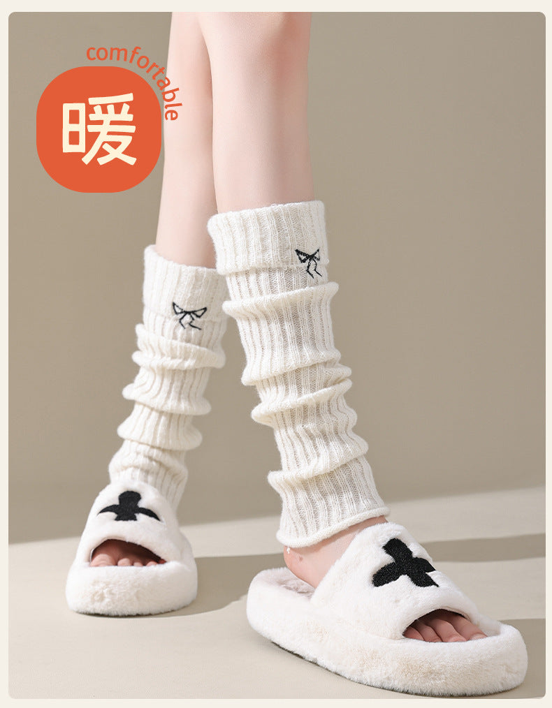 Cozy Bow Slouch Calf Socks | Warm Winter Leg Warmers for Women