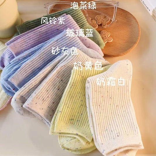 Speckled Cotton Crew Socks for Women | Everyday Mid Calf Socks