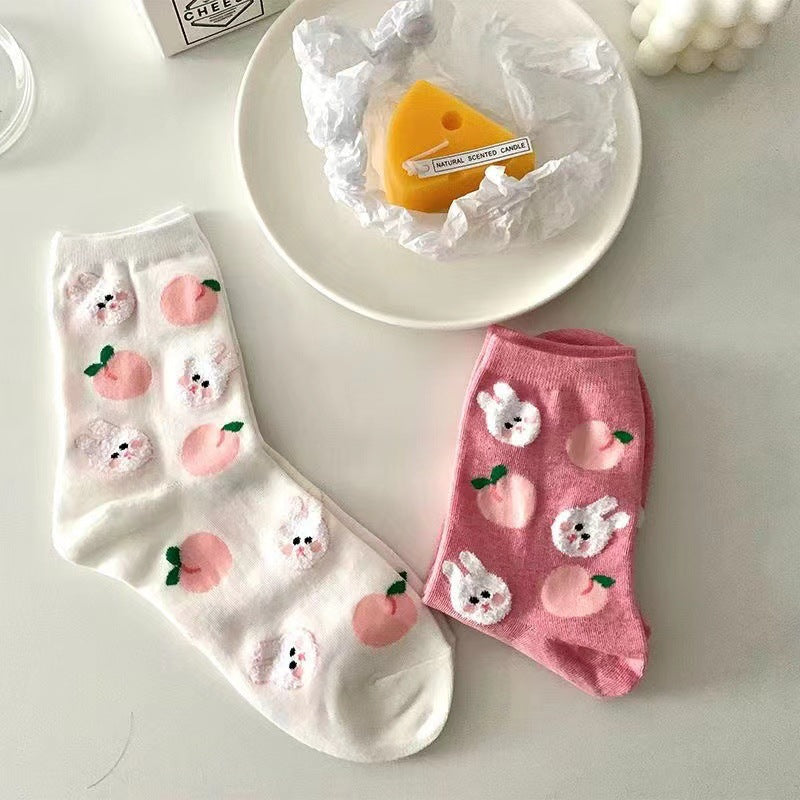 Cute Cartoon Cotton Crew Socks | Soft Novelty Socks for Women