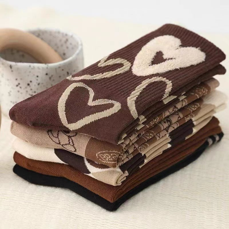 Cozy Patterned Crew Socks for Women | Warm Winter Socks