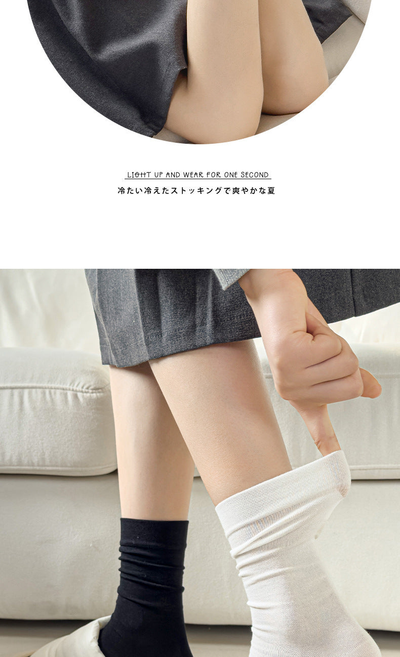 Mulberry Silk Slouch Crew Socks | Seamless Breathable Women's Socks