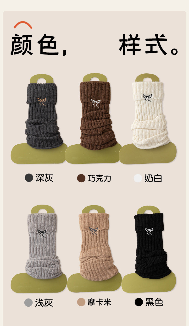 Cozy Bow Slouch Calf Socks | Warm Winter Leg Warmers for Women