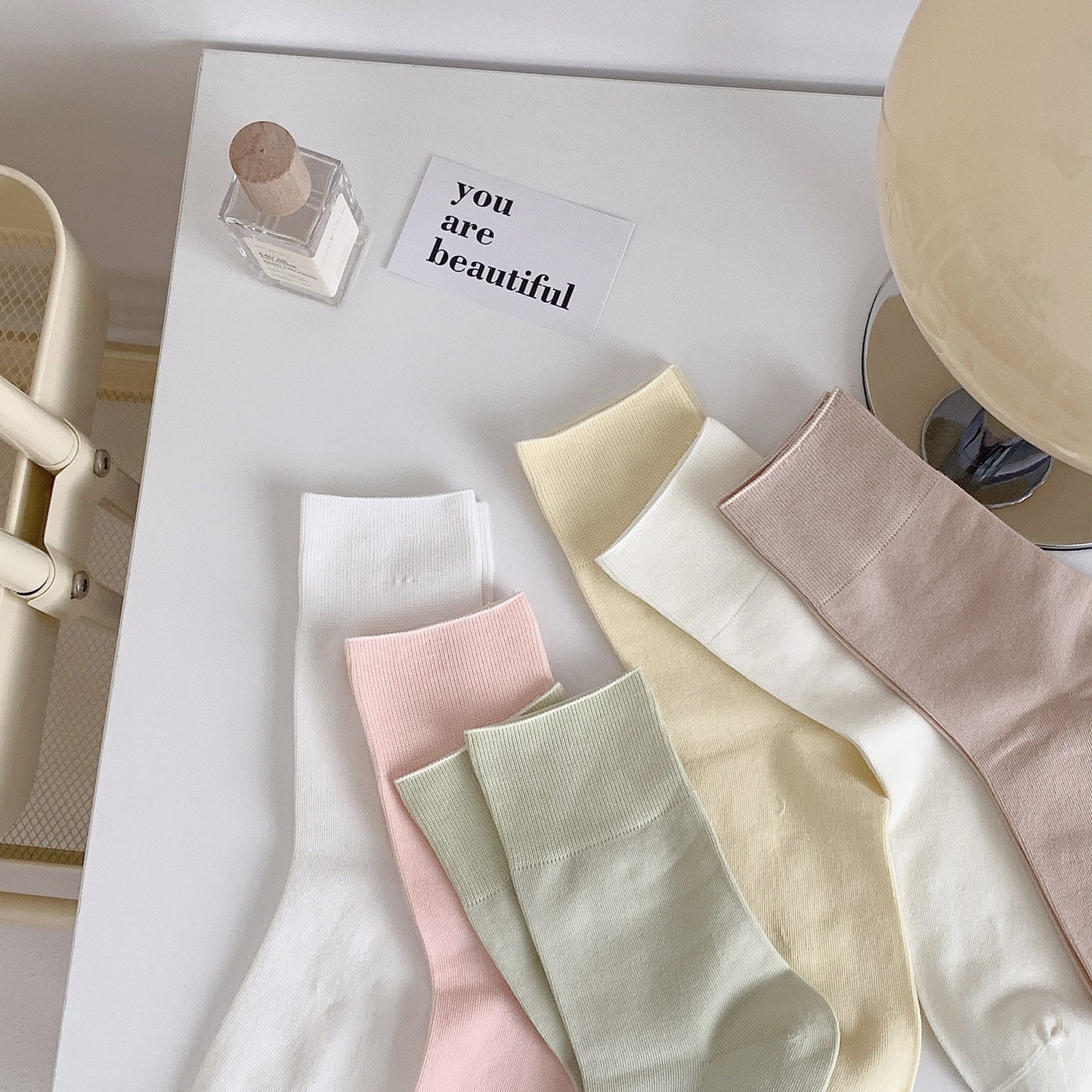 Seamless Cotton Crew Socks for Women | Loose Top Everyday Socks