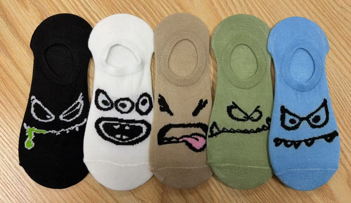 Cute Summer Thin Non Slip No Show Socks for Women